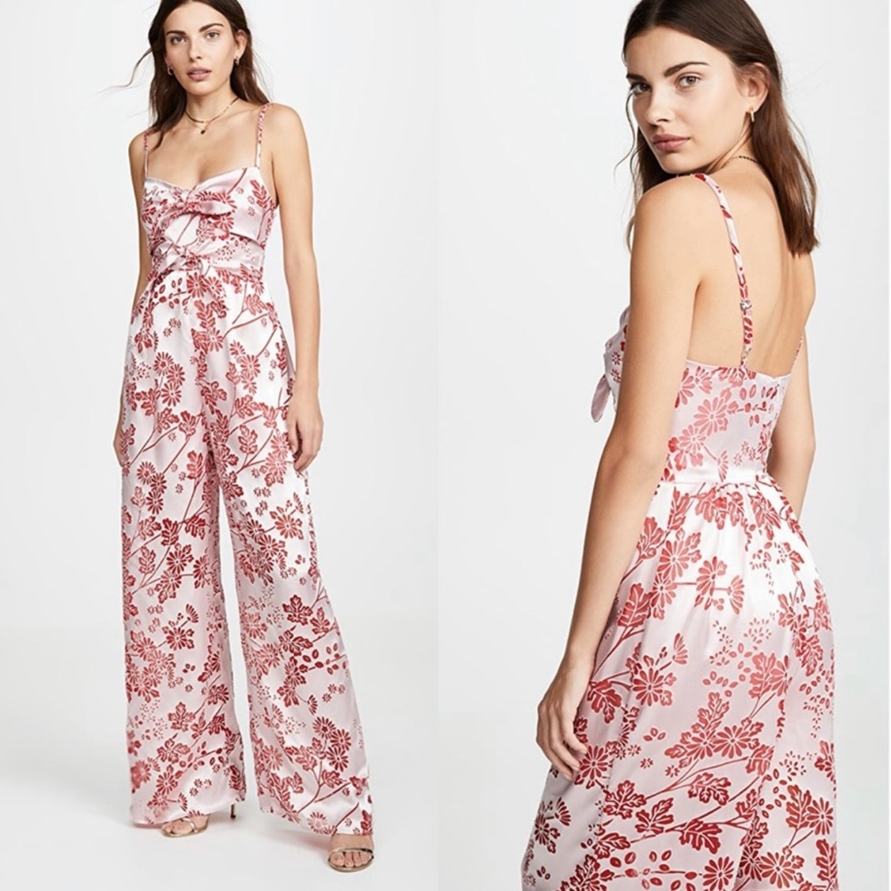 Likely Blush and Red Floral Jumpsuit